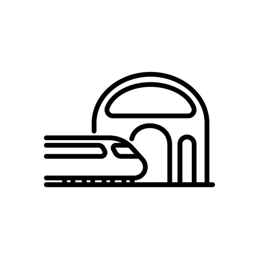 train station icon vector in line style