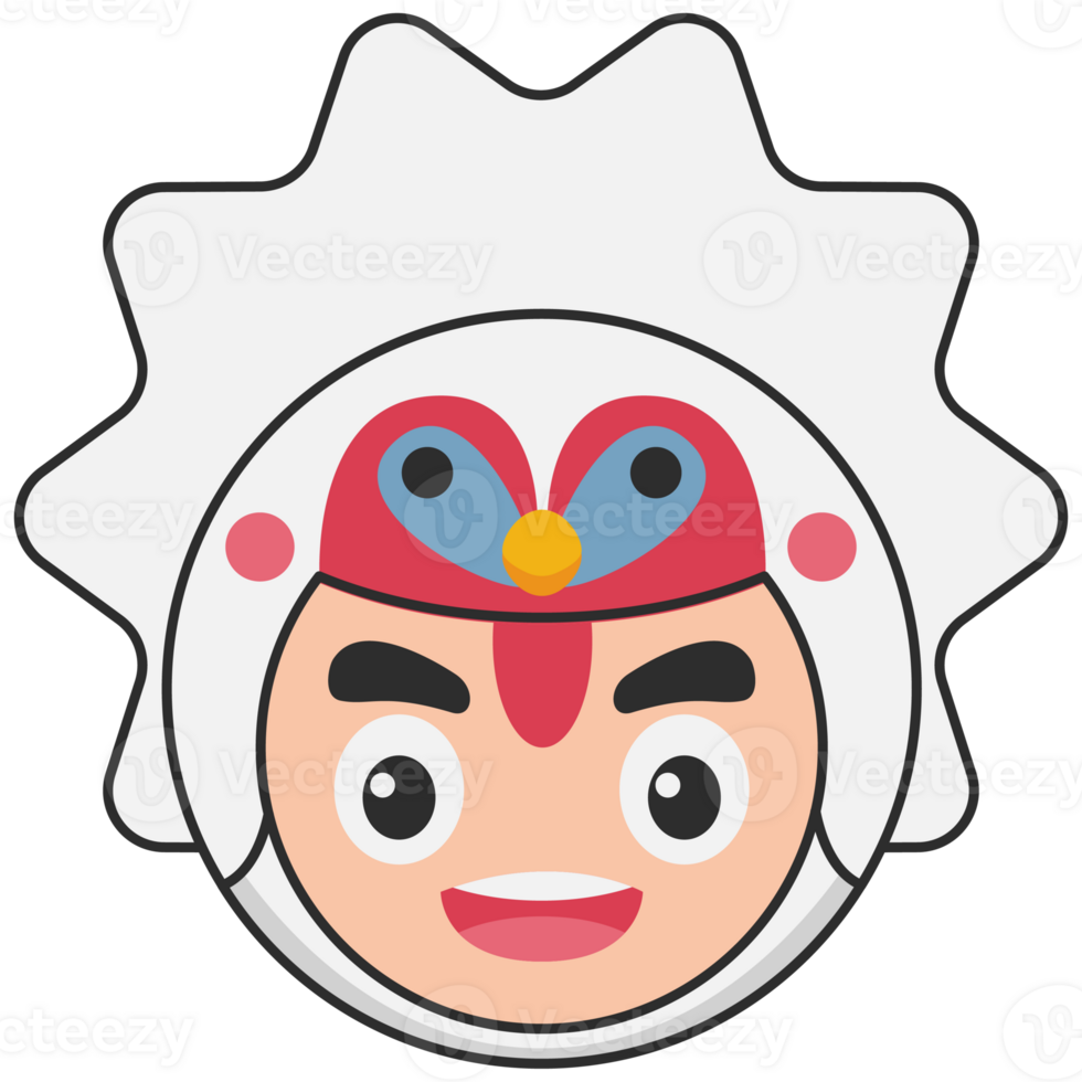 Cute Animal Head Baby Face Avatar Illustration png