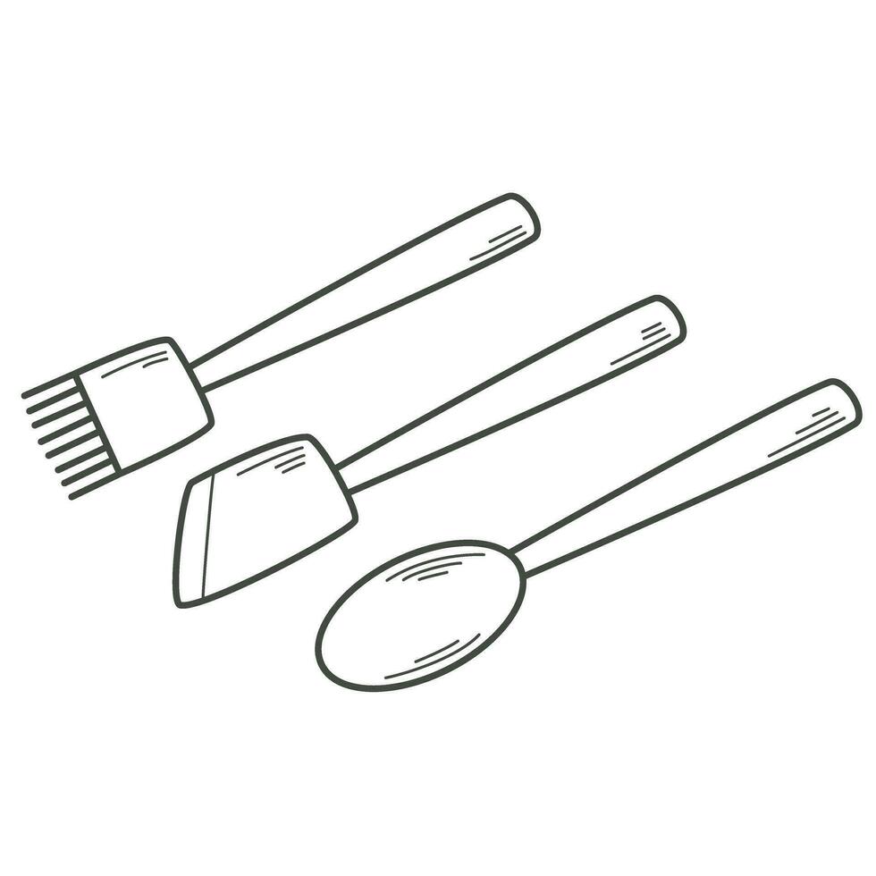 Kitchen spatula doodle sketch style 35514704 Vector Art at Vecteezy