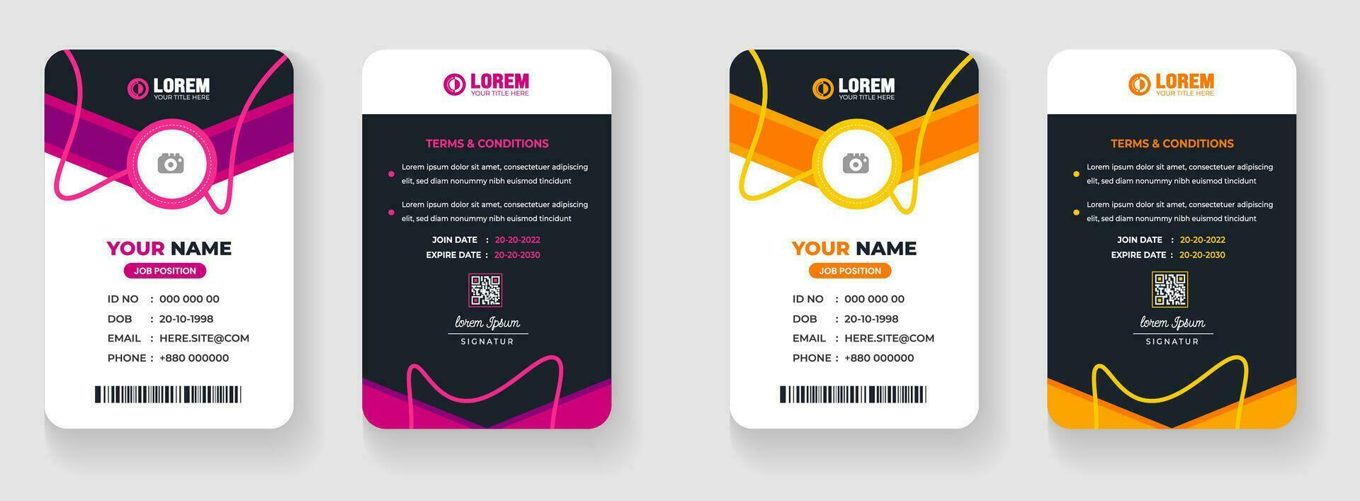 corporate Modern office Identity Card or elegant business company id card design template. vector