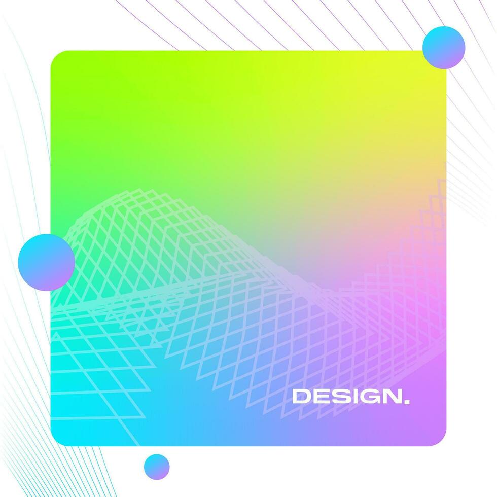 Colorful square gradient background. Social media template vector illustration.