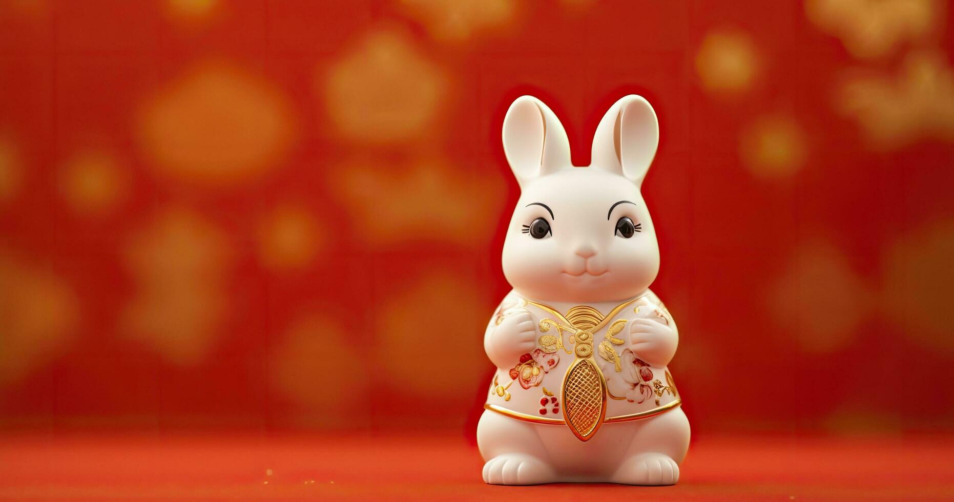 AI generated Chinese new year, year of the rabbit festival celebration background photo