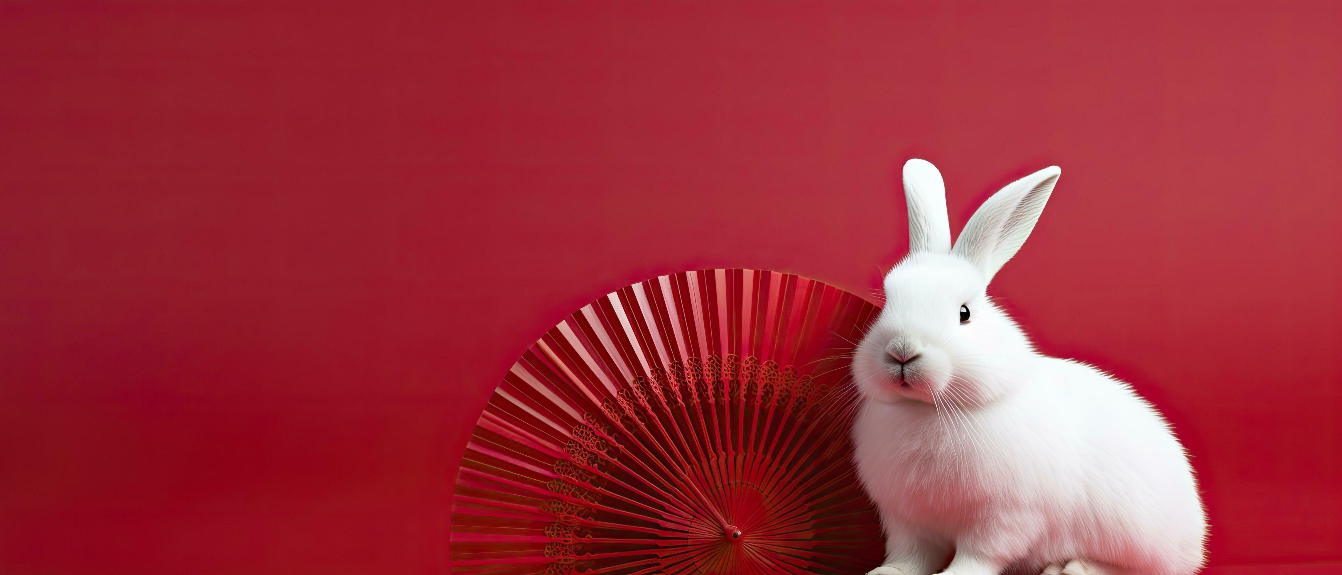 AI generated Chinese new year, year of the rabbit festival background