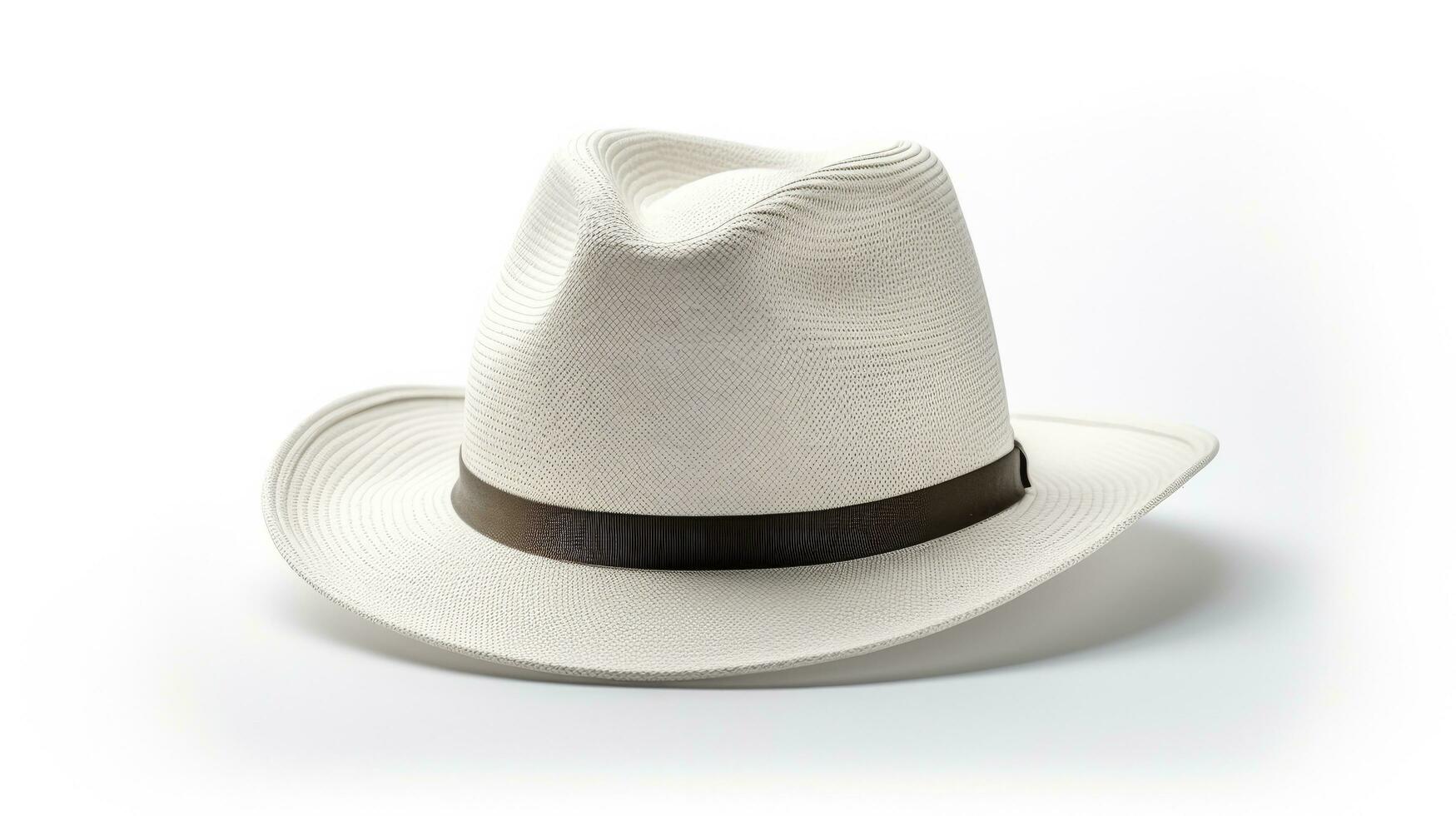 ai generado retro fedora sombrero en blanco antecedentes foto