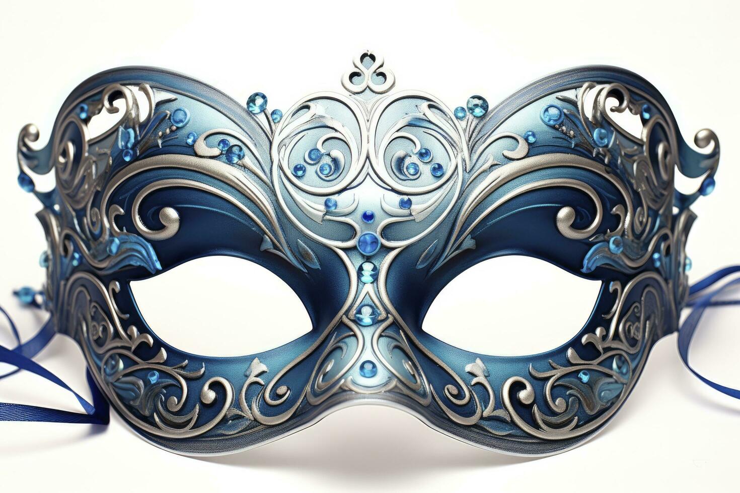 AI generated Venetian Masquerade Mask Against a Clean White Background. photo