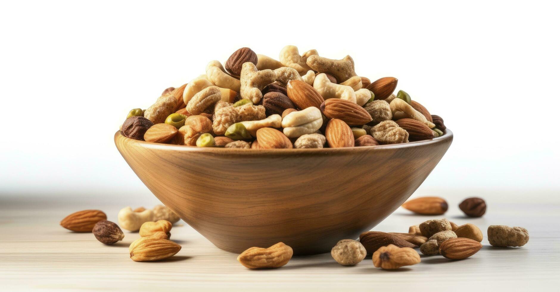 AI generated A Bowl of Dog Food Enriched with an Assortment of Nuts and Seeds photo