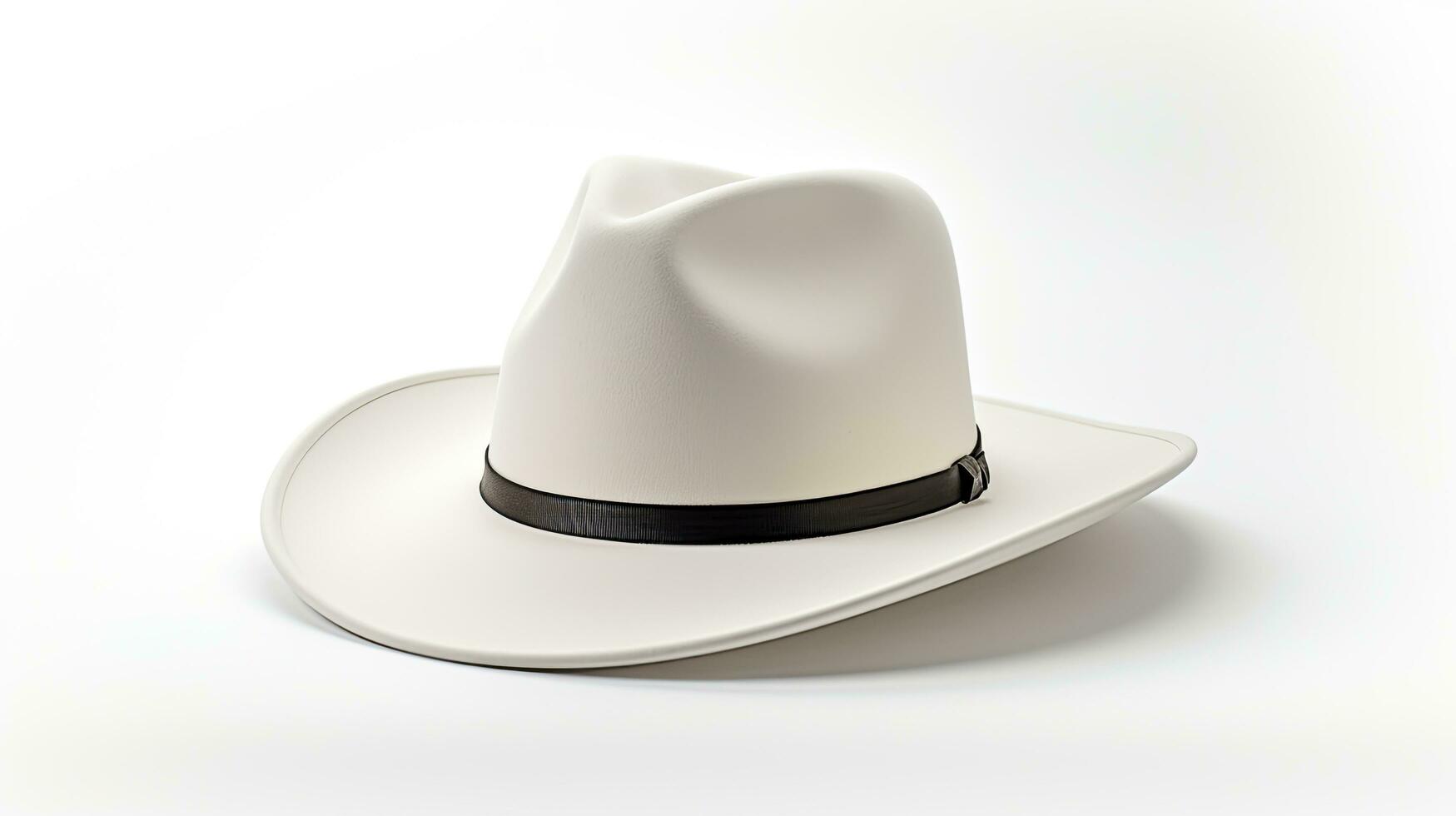 ai generado retro fedora sombrero en blanco antecedentes foto