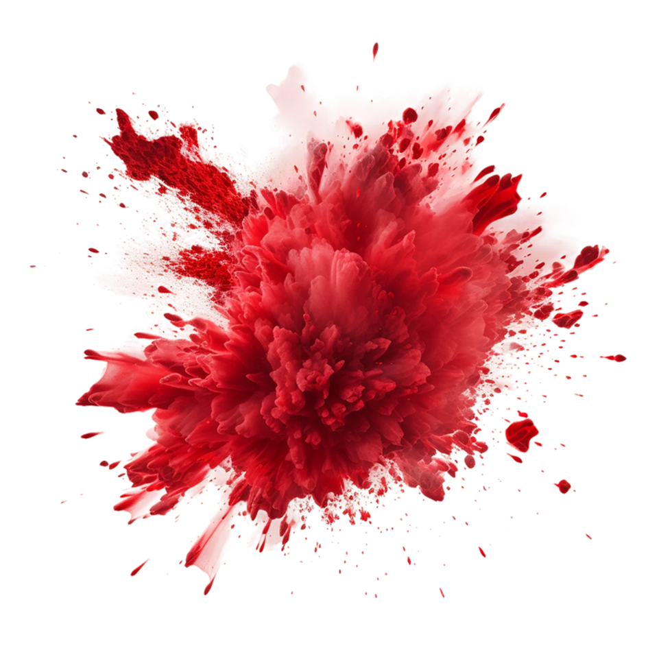 AI generated Red powder splash isolated on transparent background png