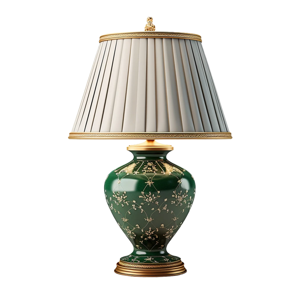 AI generated Green charismas table Lamp isolated on a transparent background png
