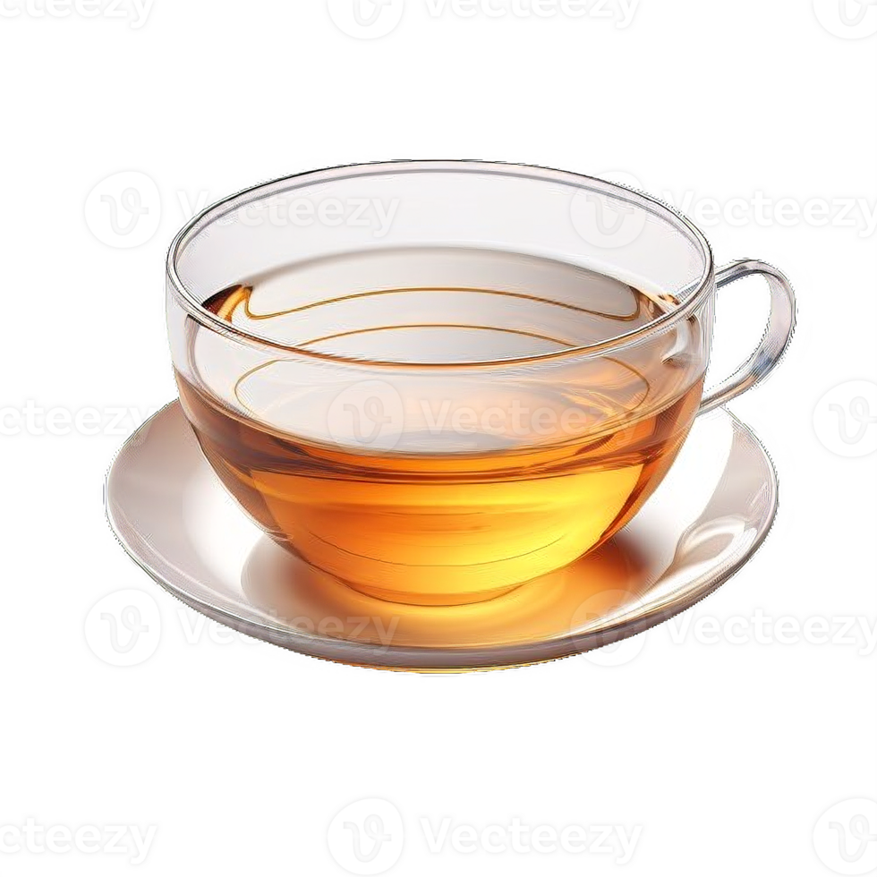 AI generated Transparent Tea Cup with Tea Isolated on transparent  Background png