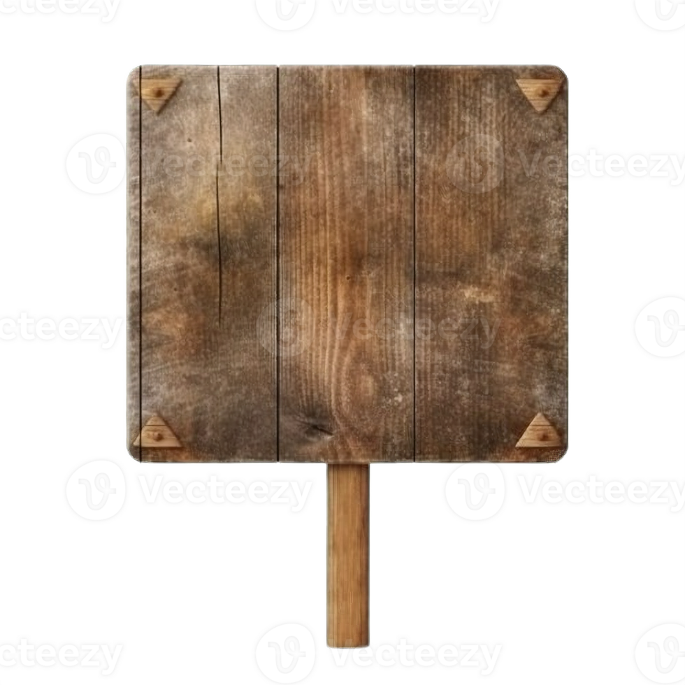 AI generated Rustic Wooden Signboard on Transparent Background png