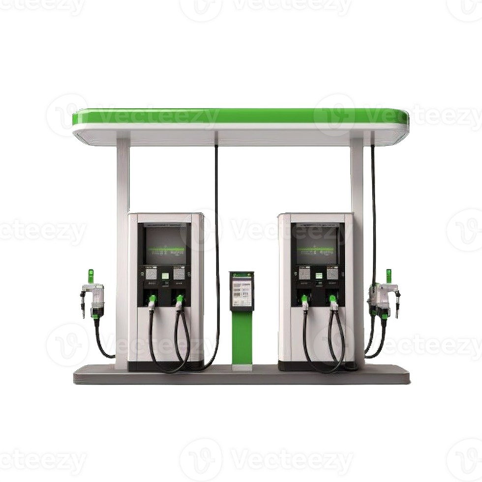 ai gerado moderno combustível distribuidor e gás estação marquise isolado em transparente fundo png
