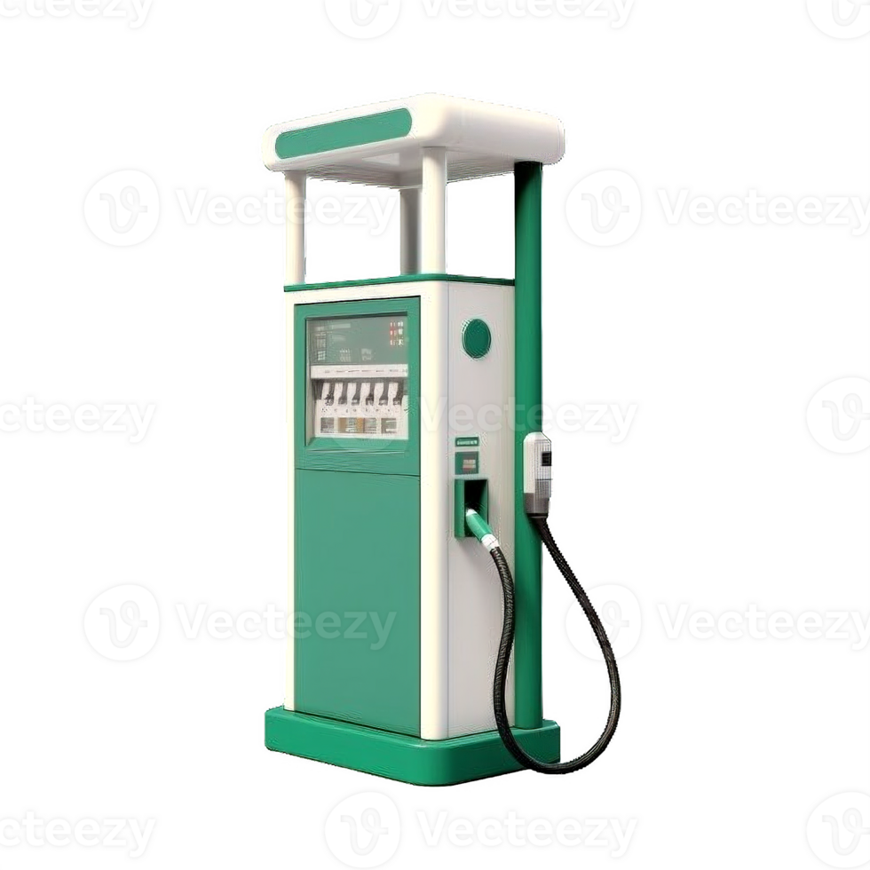 AI generated Modern Fuel Dispenser and Gas Station Canopy Isolated on Transparent Background png