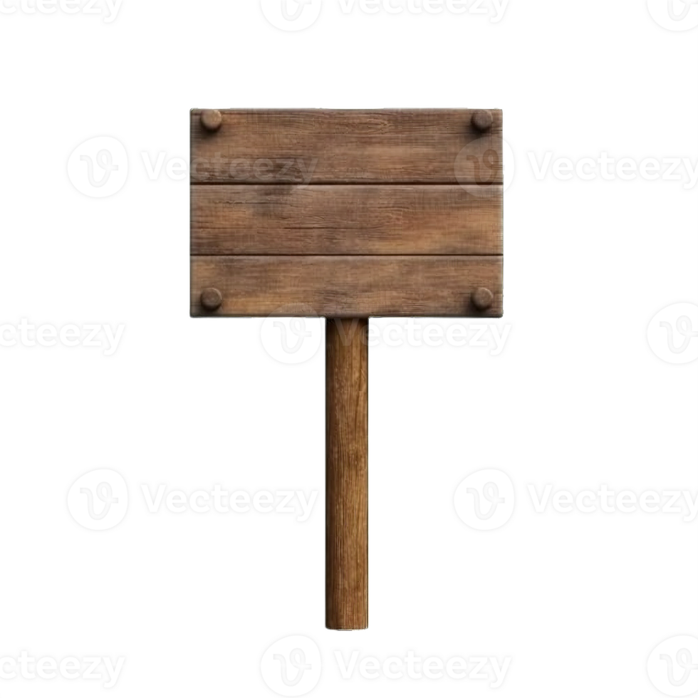 AI generated Rustic Wooden Signboard on Transparent Background png