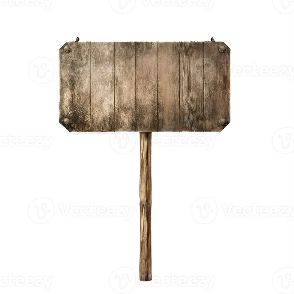 AI generated Rustic Wooden Signboard on Transparent Background png