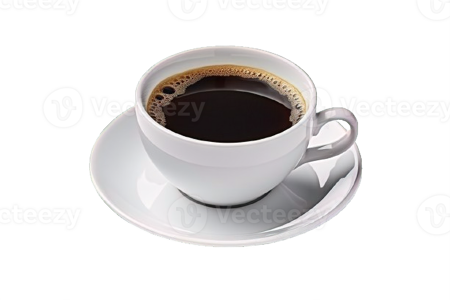ai généré noir café dans blanc tasse png