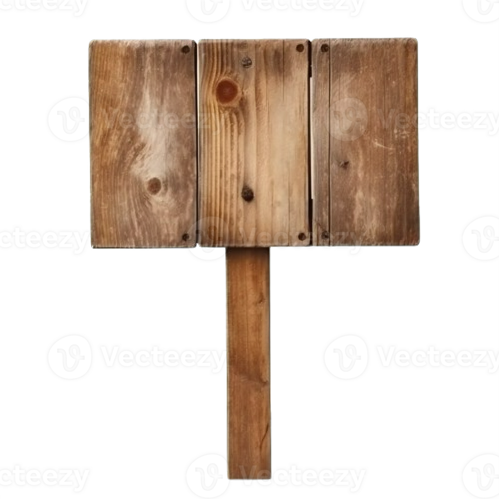 AI generated Rustic Wooden Signboard on Transparent Background png