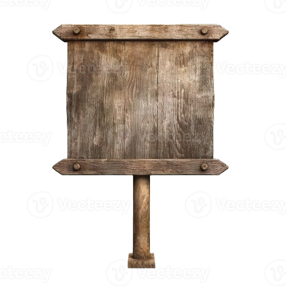 AI generated Rustic Wooden Signboard on Transparent Background png