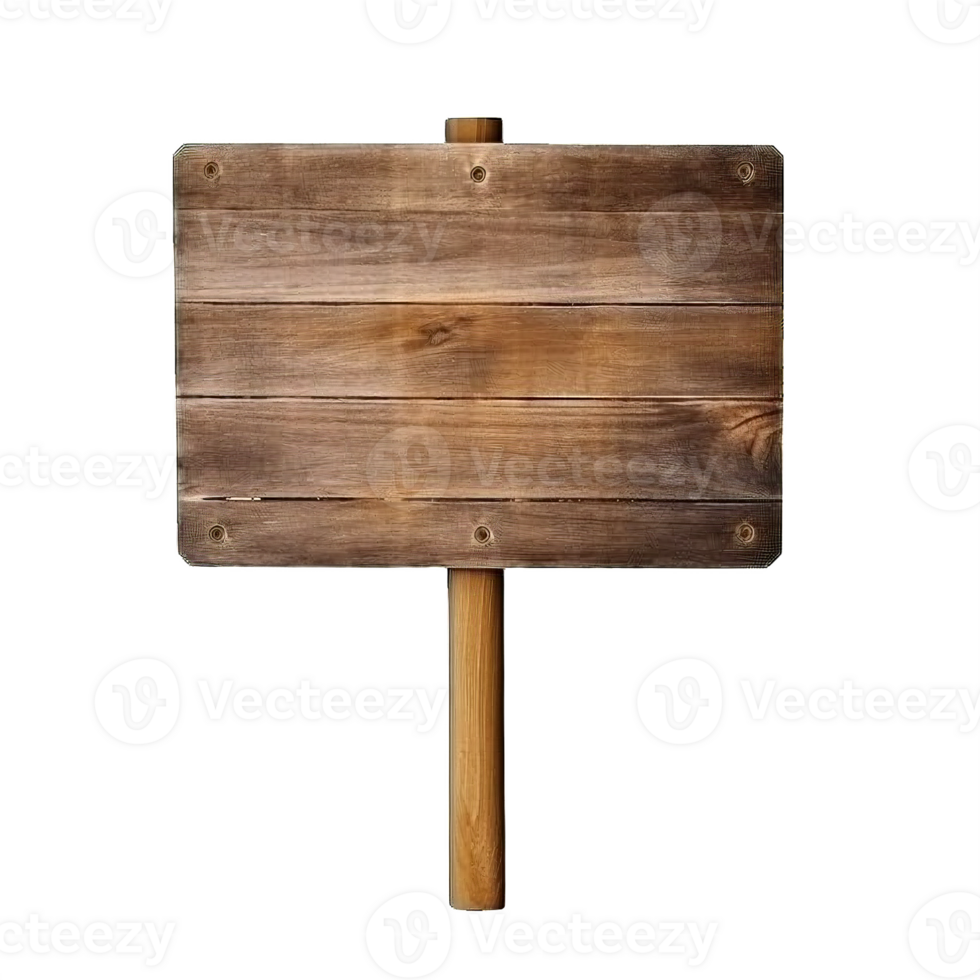 AI generated Rustic Wooden Signboard on Transparent Background png