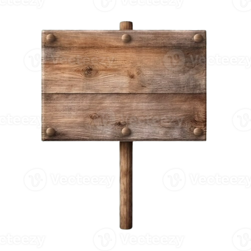 AI generated Rustic Wooden Signboard on Transparent Background png