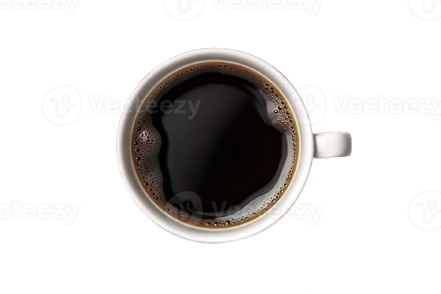 AI generated Black Coffee in White Cup Top View png