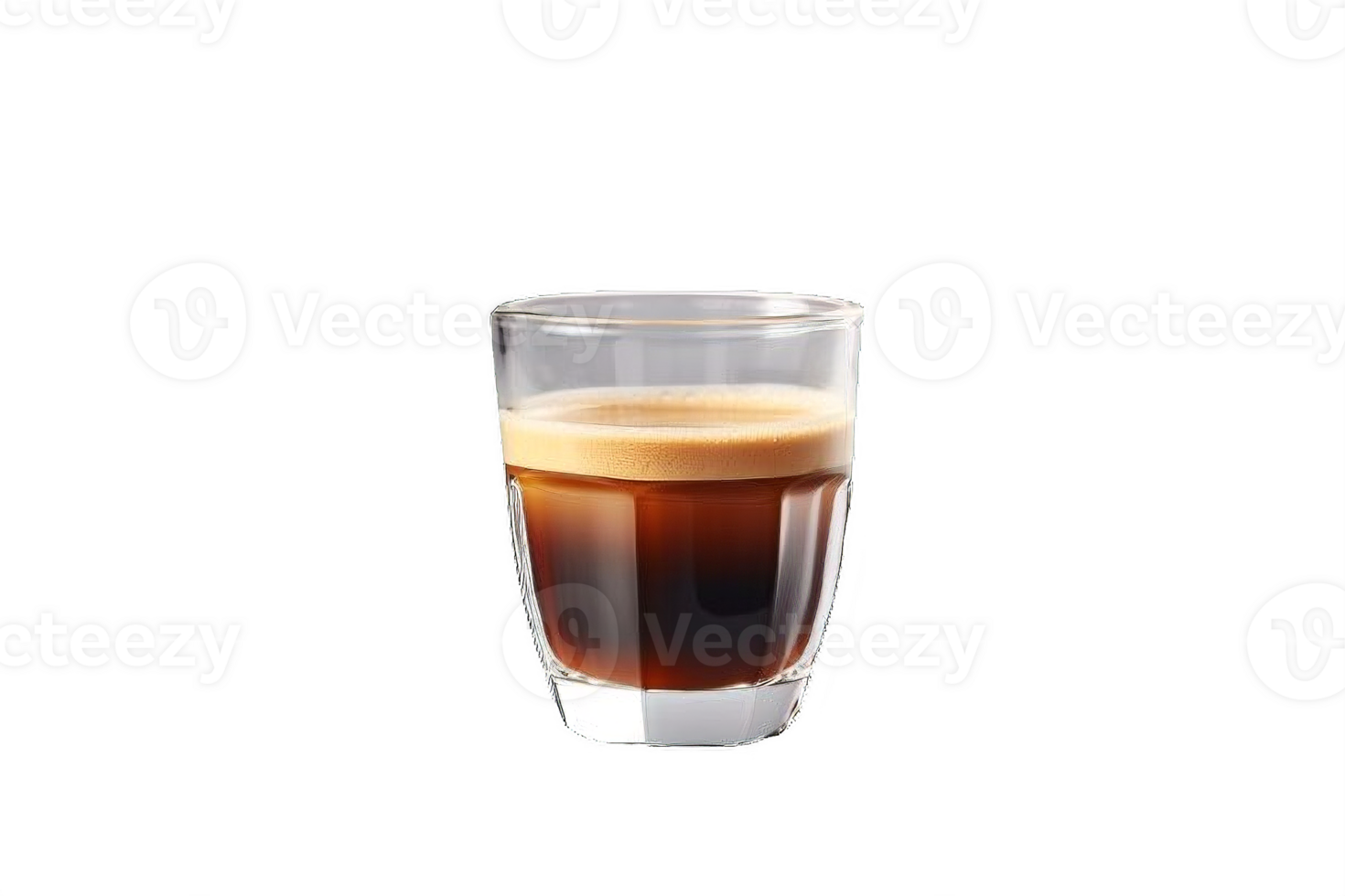 AI generated Layered Latte Macchiato in Clear Glass png