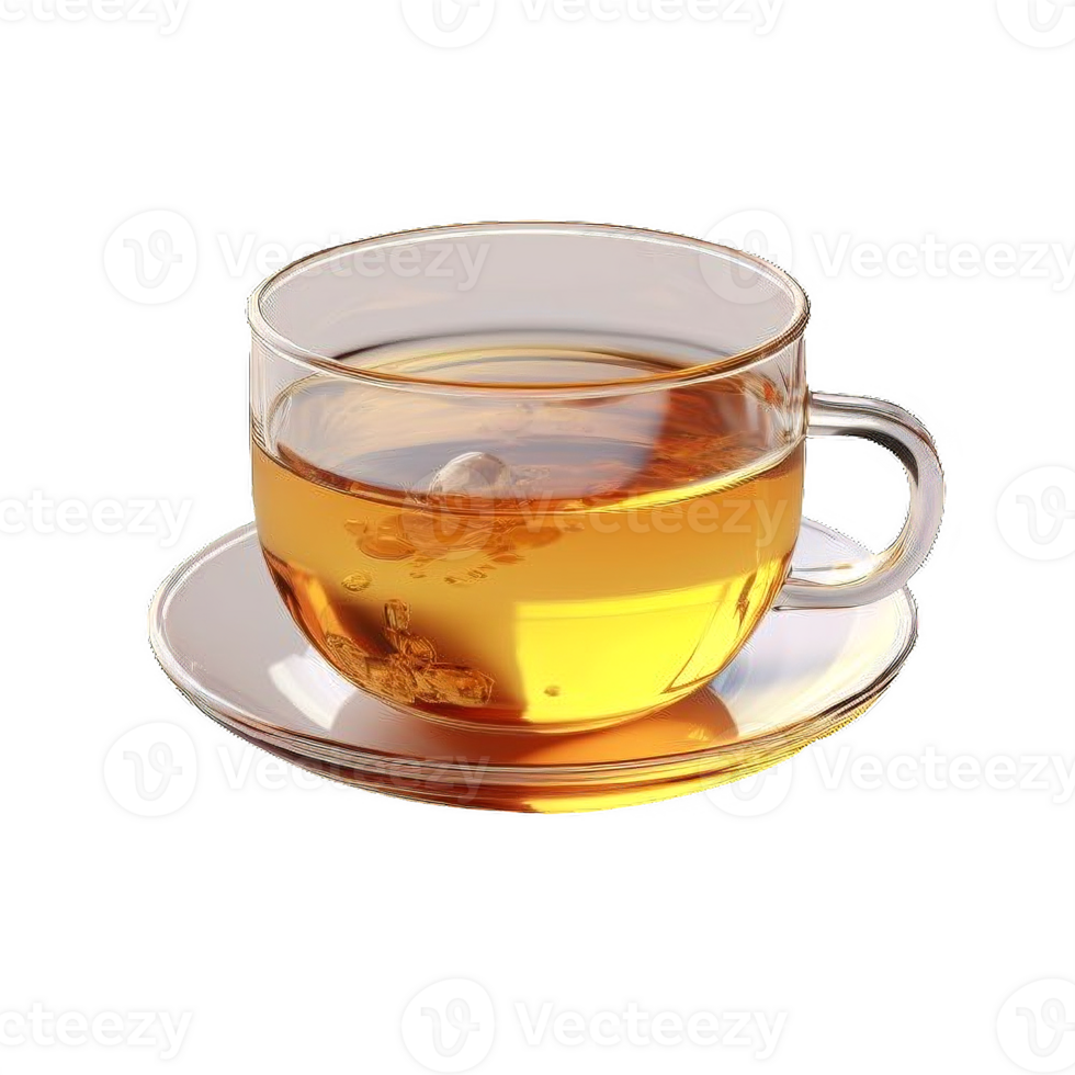 AI generated Transparent Tea Cup with Tea Isolated on transparent  Background png