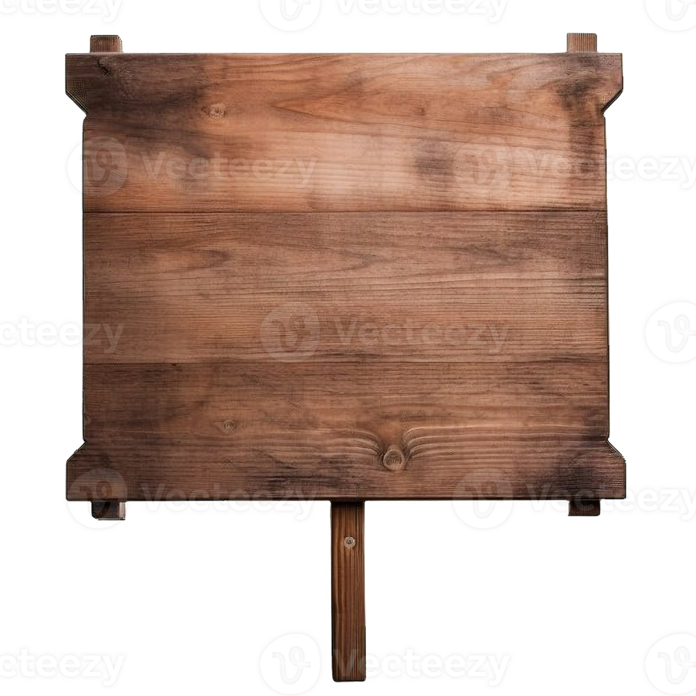 AI generated Rustic Wooden Signboard on Transparent Background png