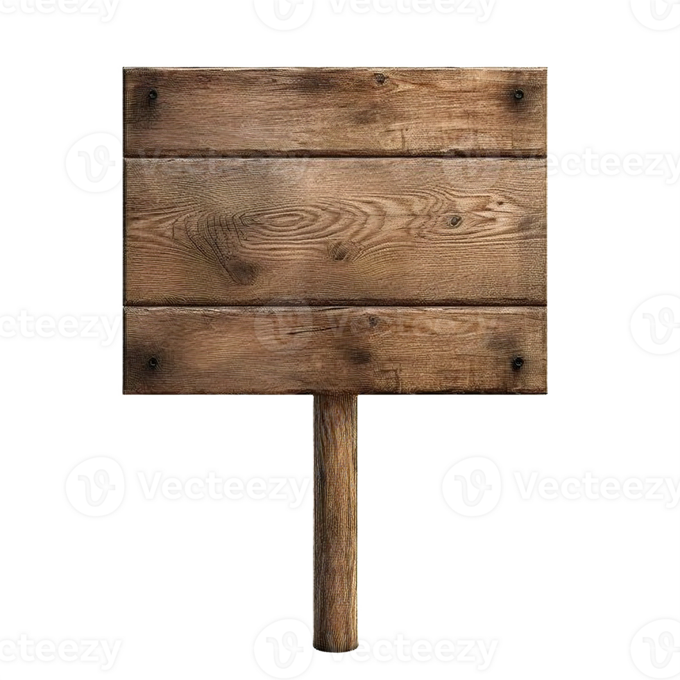 AI generated Rustic Wooden Signboard on Transparent Background png