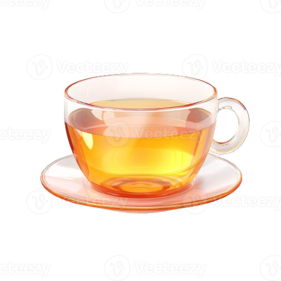 AI generated Transparent Tea Cup with Tea Isolated on transparent  Background png