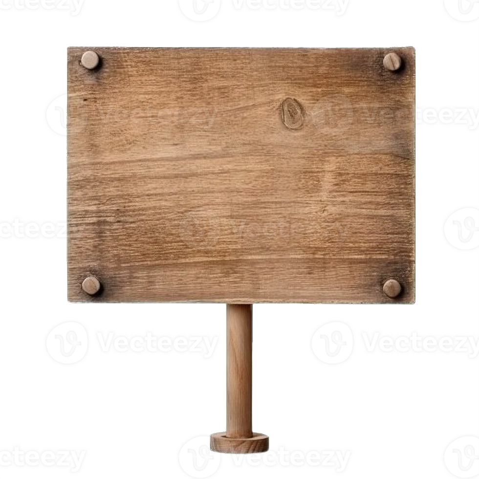 AI generated Rustic Wooden Signboard on Transparent Background png