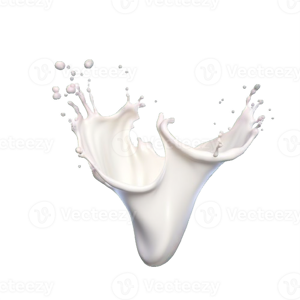AI generated Elegant Milk Splashes on transparent  Background png