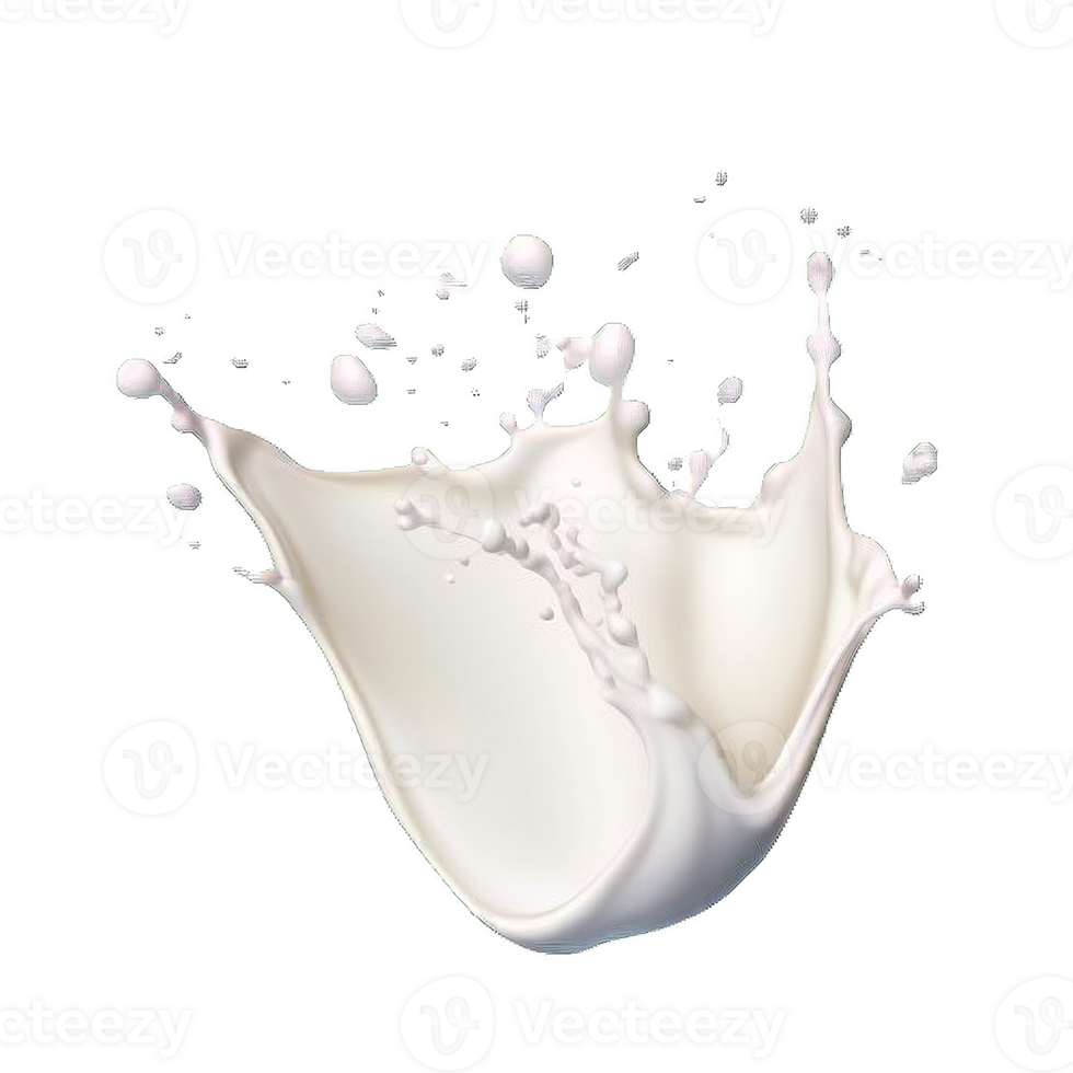AI generated Elegant Milk Splashes on transparent  Background png