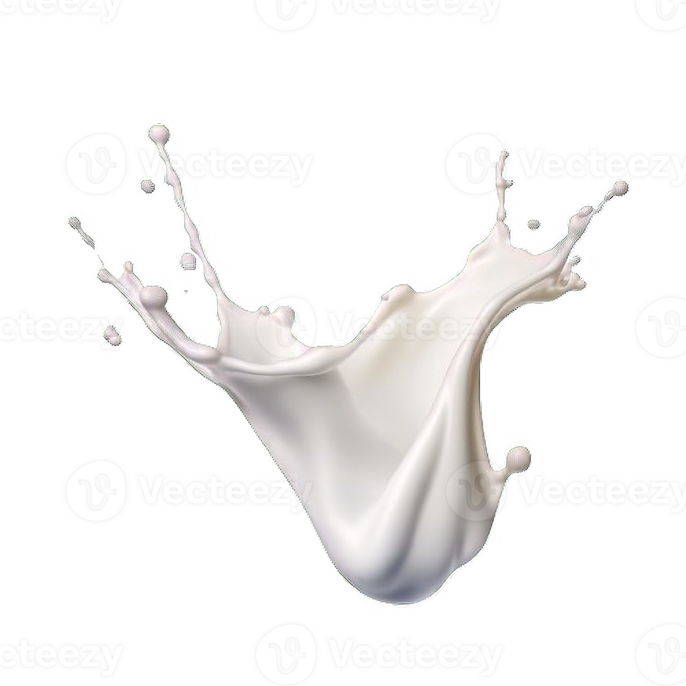 AI generated Elegant Milk Splashes on transparent  Background png