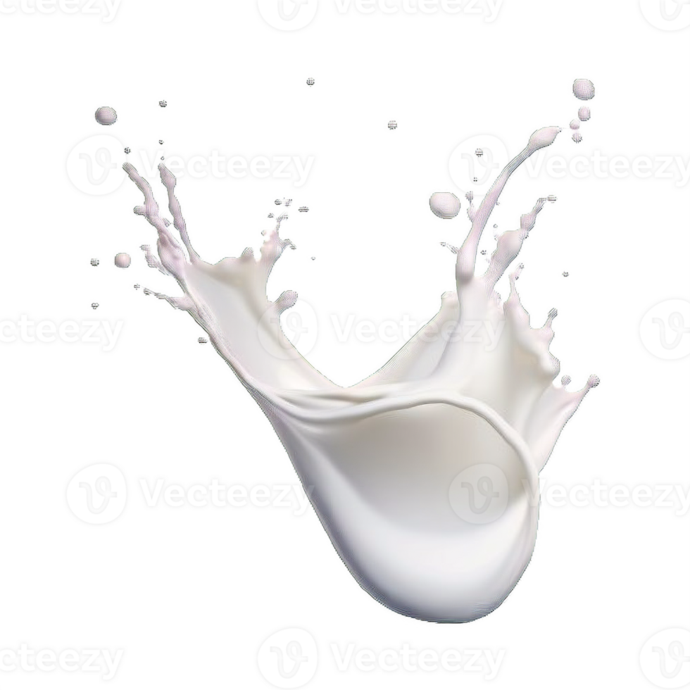 AI generated Elegant Milk Splashes on transparent  Background png