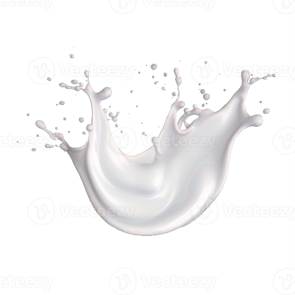 AI generated Elegant Milk Splashes on transparent  Background png