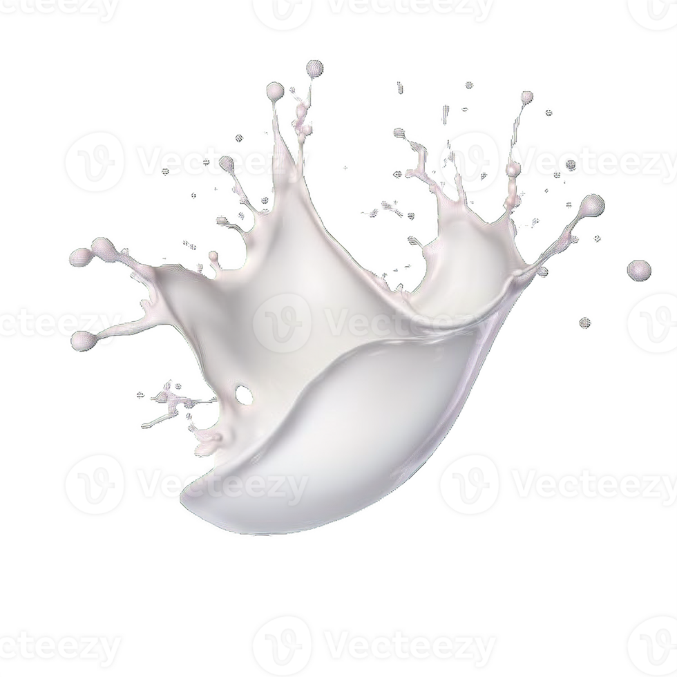 AI generated Elegant Milk Splashes on transparent  Background png