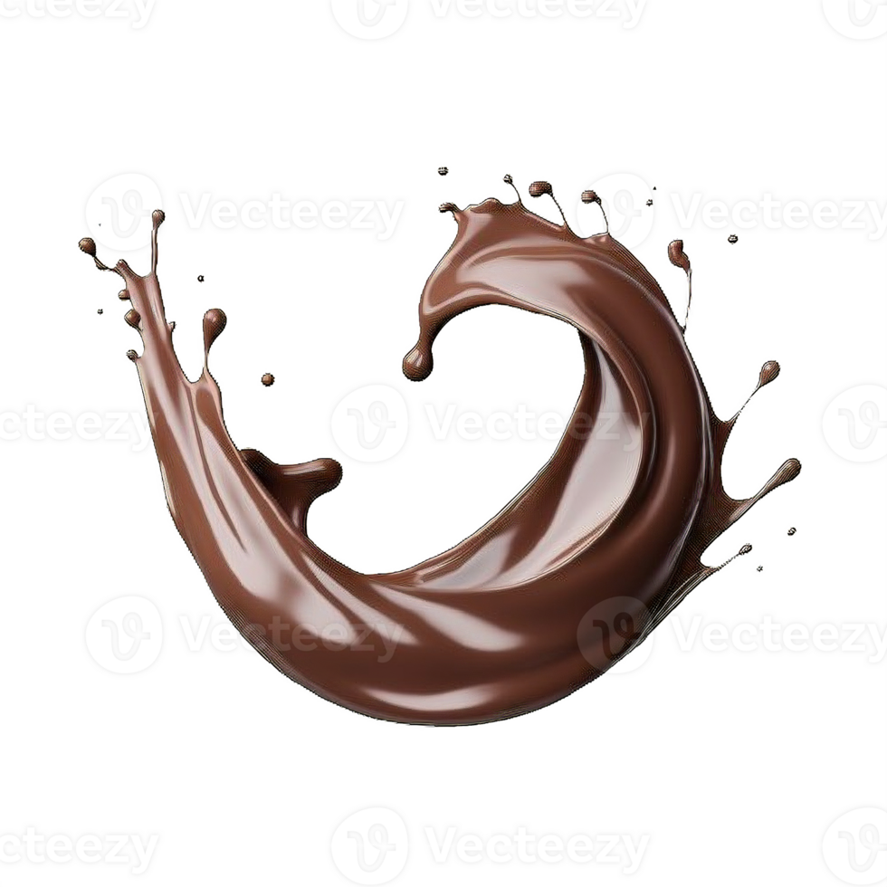 AI generated Elegant Chocolate Splash Sequence on Transparent Background png