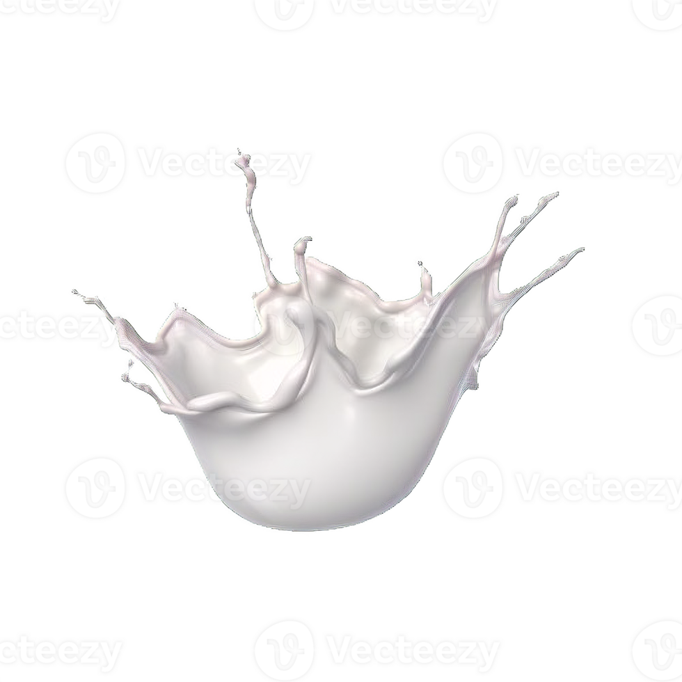 AI generated Elegant Milk Splashes on transparent  Background png