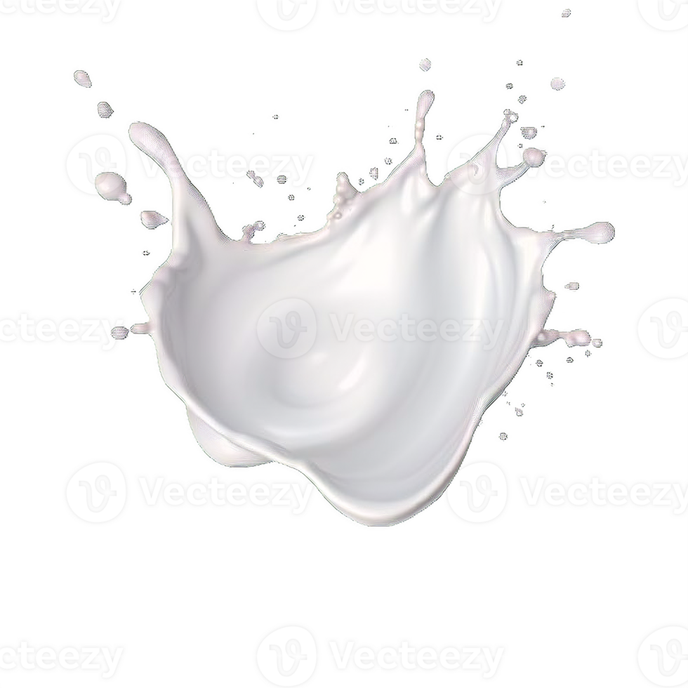 ai généré élégant Lait éclaboussures sur transparent Contexte png