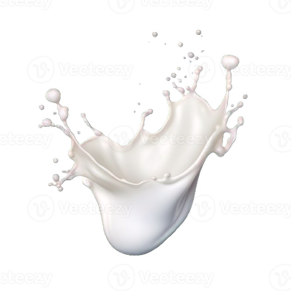 AI generated Elegant Milk Splashes on transparent  Background png
