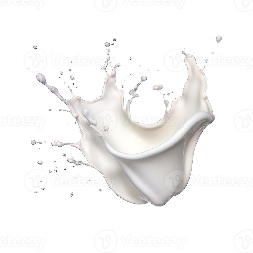 AI generated Elegant Milk Splashes on transparent  Background png