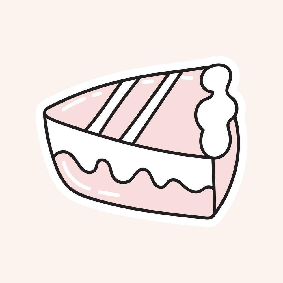 un pedazo de pastel. vector ilustración en garabatear estilo.