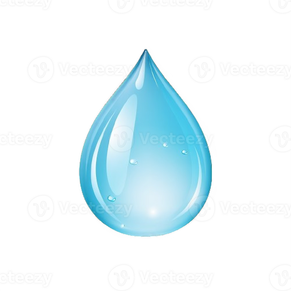 AI generated Realistic Water Droplet on Transparent Background png