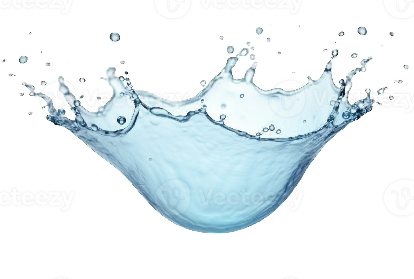 AI generated Sequential Splash of Water Droplet on transparent background png