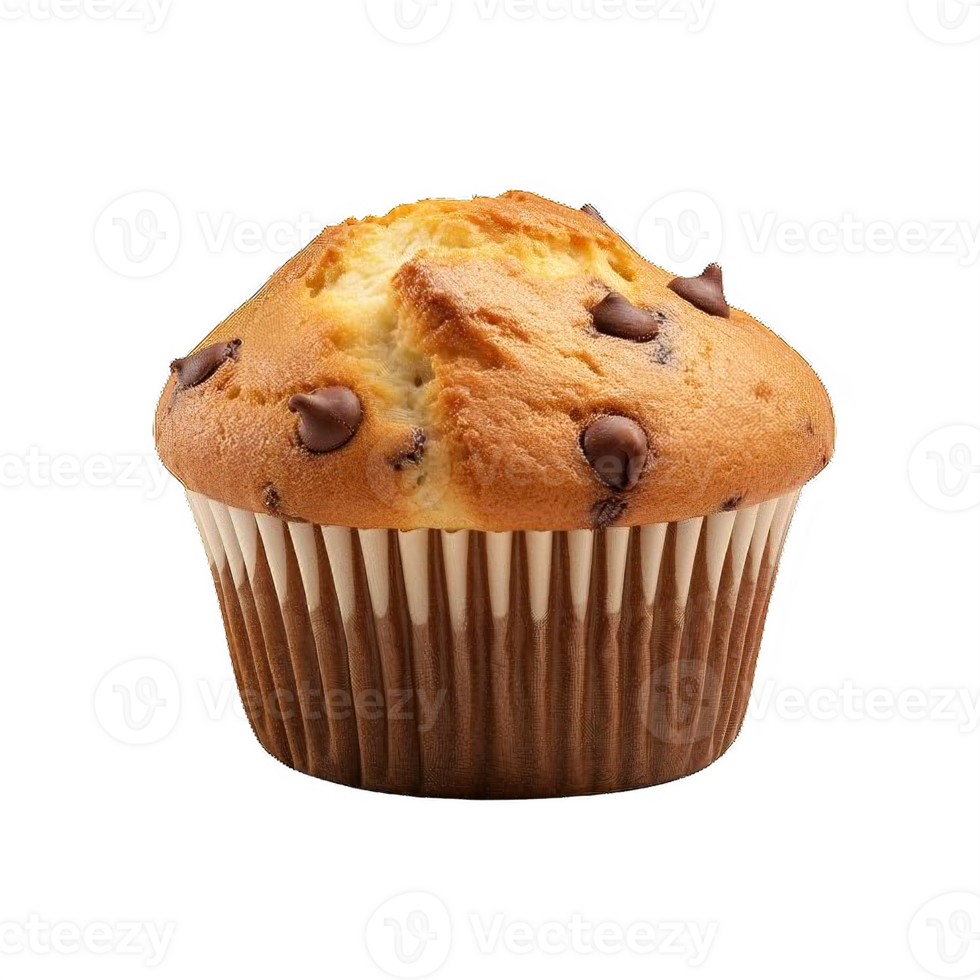 AI generated Chocolate Chip Muffin on transparent background png