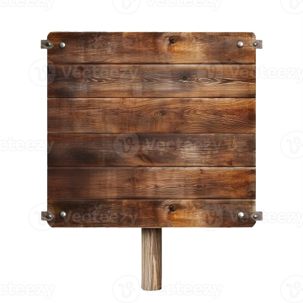 AI generated Rustic Wooden Signboard on Transparent Background png