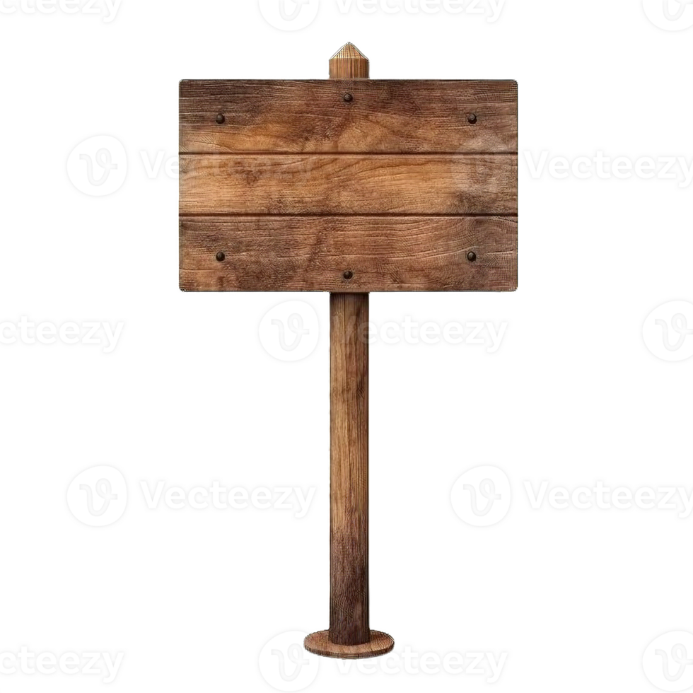 AI generated Rustic Wooden Signboard on Transparent Background png