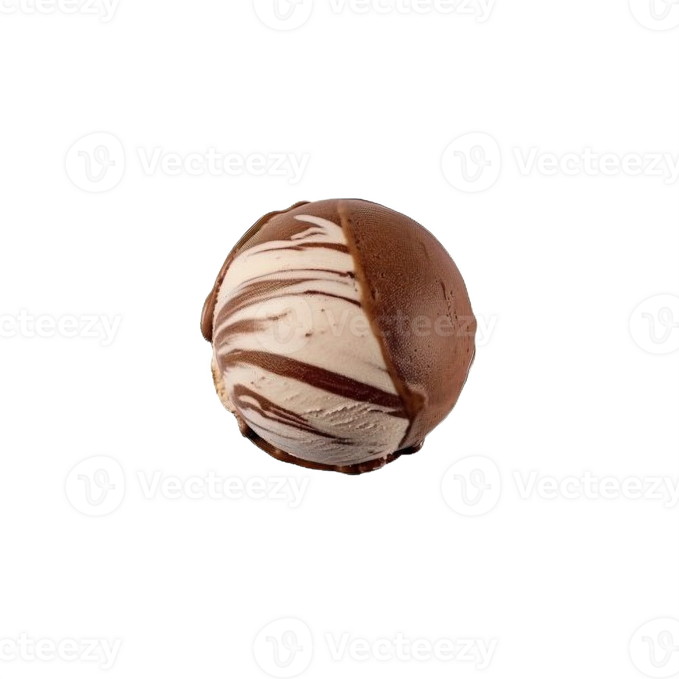 AI generated Gourmet Ice Cream Scoop Isolated on transparent background png