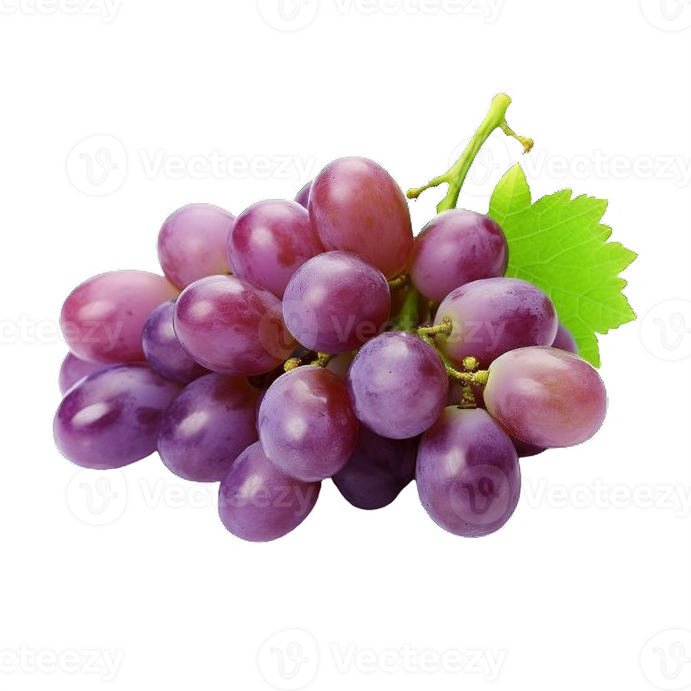 AI generated Ripe Bunch of Purple Grapes with Dew Drops Isolated on transparent background png